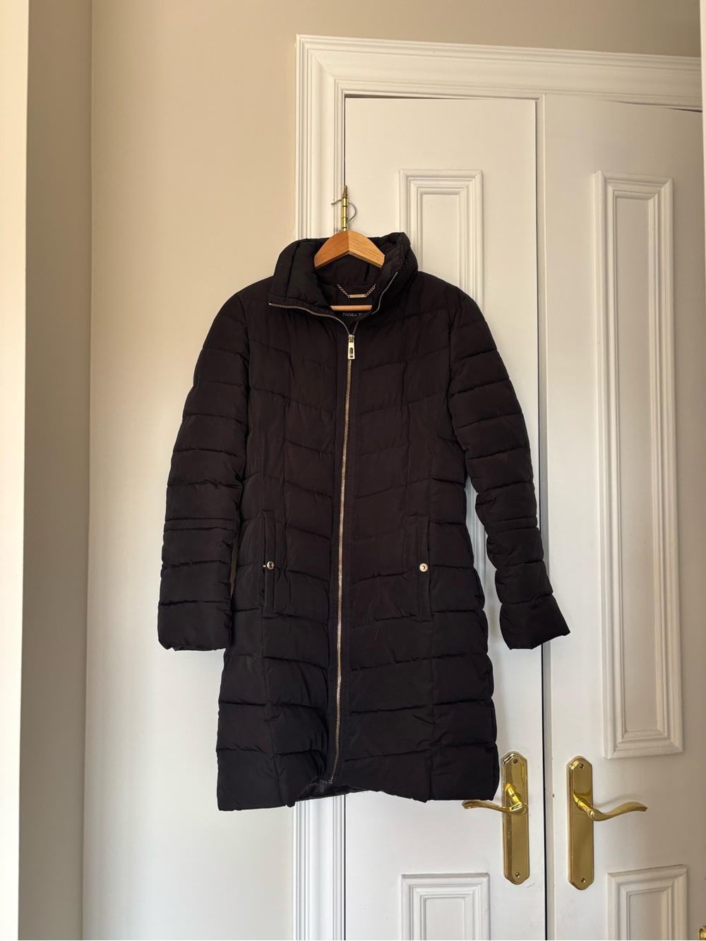 Ivanka Trump Black Long Quilted Puffer Coat